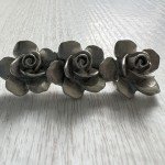 Vintage Pewter Tone Floral Flower Brooch Pin Retro Chic Business Casual Everyday