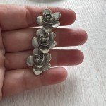Vintage Pewter Tone Floral Flower Brooch Pin Retro Chic Business Casual Everyday