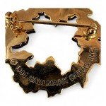 Vintage 1980 Hallmark Gold Tone & Blue Enamel Flower Wreath Brooch