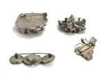 Lot of 4 Sterling Silver Floral Brooches