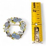 Vintage 1980 Hallmark Gold Tone & Blue Enamel Flower Wreath Brooch