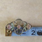 Floral Rhinestone & Enamel Pin Brooch