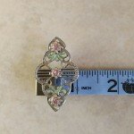 Floral Rhinestone & Enamel Pin Brooch