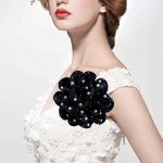 Large Flower Brooch for Women Dainty Satin Fabric Large Rose Flower Brooches Pearl Floral Brooches Lapel Pins for Bride Wedding Party Dance Accessories for Clothing