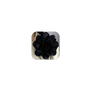 19mm Extra Large Rose Flower Brooches Lapel Pins Dainty Satin Fabric Brooches Big Camellia Flower Brooch Pin for Women Wedding Part Dance Clothes Accessories Jewelry (Black)