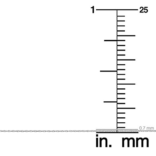 Kooljewelry 14k White Gold Rope Chain Pedant Necklace (0.7 mm, 16 inch)