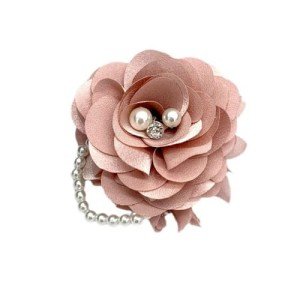 Kokoma Elegant Peony Flower Brooch Pin for Women Lady Fabric Flower Pearl Brooch Lapel Pins for Wedding Bohemia Dress Suit Ceremony Clothes Accessories Jewelry (Pink)