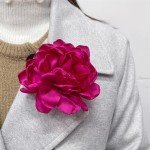 Dainty Fabric Rose Flower Large Brooch Lapel Pins Delicate Elegant Handmade Flower Brooches Pin Classic for Wedding Party Dance Banquet for Women Dress Suit Ceremony Clothes Accessories Jewelry