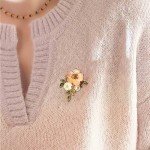 Elegant Flower Brooch for Women - Crystals Shell Pearl Floral Brooch with Gold Tone Hand Polished - Great for Wife,Sisters,Friends,Daily Wear or Dating