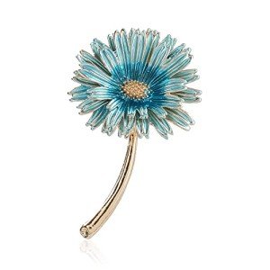 Anmpab Enamel Brooches for Women with Stamen Floral Brooch Pins for Crafts Brooch Bouquets for Wedding Jewelry Gifts for Woman Nurse and Graduate Students (Blue)