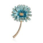 Anmpab Enamel Brooches for Women with Stamen Floral Brooch Pins for Crafts Brooch Bouquets for Wedding Jewelry Gifts for Woman Nurse and Graduate Students (Blue)