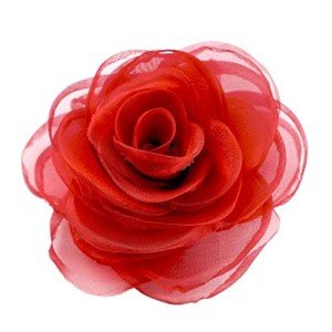 Lovely Rose Brooches and Floral Hair Clips - Decorative Accessories for Women | Hat Pins and Red Brooch Included
