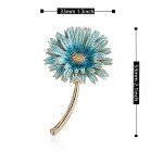 Anmpab Enamel Brooches for Women with Stamen Floral Brooch Pins for Crafts Brooch Bouquets for Wedding Jewelry Gifts for Woman Nurse and Graduate Students (Blue)