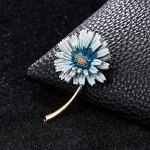 Anmpab Enamel Brooches for Women with Stamen Floral Brooch Pins for Crafts Brooch Bouquets for Wedding Jewelry Gifts for Woman Nurse and Graduate Students (Blue)