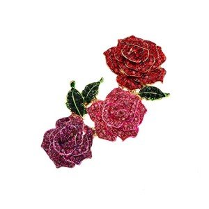 Fashion rose brooch Rhinestone alloy botanical corsage Korean popular clothing accessories silk scarf buckle accessories