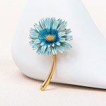 Anmpab Enamel Brooches for Women with Stamen Floral Brooch Pins for Crafts Brooch Bouquets for Wedding Jewelry Gifts for Woman Nurse and Graduate Students (Blue)