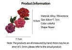 Fashion rose brooch Rhinestone alloy botanical corsage Korean popular clothing accessories silk scarf buckle accessories