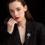 Anmpab Enamel Brooches for Women with Stamen Floral Brooch Pins for Crafts Brooch Bouquets for Wedding Jewelry Gifts for Woman Nurse and Graduate Students (Blue)