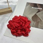 Dainty Peony Flower Brooches Pins Delicate Chiffon Rose Flower Brooch Classic for Wedding Party Dance Banquet for Women Ladies Elegant Lapel Pins Dress Suit Ceremony Clothes Accessories Jewelry Valentine's Day Christmas Gifts 95mm (Red)