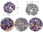 Alilang Violet Lavender Purple Crystal Rhinestone Floral Wreath Brooch Pin