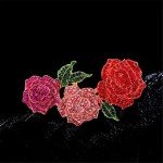 Fashion rose brooch Rhinestone alloy botanical corsage Korean popular clothing accessories silk scarf buckle accessories