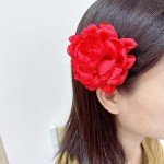 Dainty Peony Flower Brooches Pins Delicate Chiffon Rose Flower Brooch Classic for Wedding Party Dance Banquet for Women Ladies Elegant Lapel Pins Dress Suit Ceremony Clothes Accessories Jewelry Valentine's Day Christmas Gifts 95mm (Red)