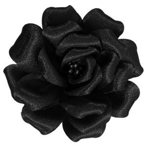 Merdia Camellia Flower Brooches and Pins for Women | Hat Pins for Women | Flower Pins for Women | Floral Brooch Pins for Women Fashion| Black