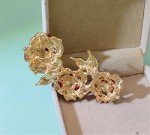 Fashion rose brooch Rhinestone alloy botanical corsage Korean popular clothing accessories silk scarf buckle accessories