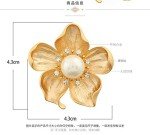 Yellow Flower White Pearl Brooch,Gold Autumn Flower Pins,Vintage Fall Flower Gift, Mother's Day Gift for Women,Wedding Bridal Bouquet Party Daily Accessory (gold)