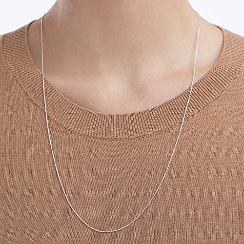 Amazon Essentials Sterling Silver Thin 0.8mm Box Chain Necklace 24", Silver (previously Amazon Collection)