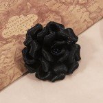 Merdia Camellia Flower Brooches and Pins for Women | Hat Pins for Women | Flower Pins for Women | Floral Brooch Pins for Women Fashion| Black