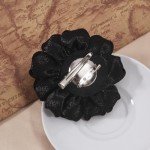 Merdia Camellia Flower Brooches and Pins for Women | Hat Pins for Women | Flower Pins for Women | Floral Brooch Pins for Women Fashion| Black
