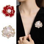 Fashion Pearl Floral Brooch Pin for Women Girls Wedding Party Banquet Bridal Jewelry
