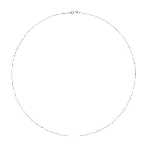 Amazon Essentials Sterling Silver Thin 0.8mm Box Chain Necklace 24", Silver (previously Amazon Collection)