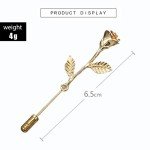 Fashion Men Rose Floral Lapel Stick Brooch Pin Suit Tuxedo Corsage Accessory (Gold)