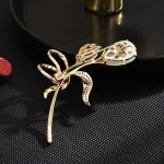 UNVAK Gold Flower Brooch Pins for Women Rhinestone Flower Brooch Floral Lapel Pin Jewelry Gift for Mom Girlfriends