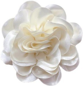 Flower Brooch, Dainty Satin Fabric Rose Flower Extra Big Lapel Pins Elegant Silk Camellia Brooches For Women Wedding Party Banquet Ceremony Dress Suit Accessories Jewelry Gifts (white)