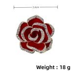 songbowen Crystal Rhinestone Red Flower Brooch Women's Camellia Pin Rhinestone Floral Brooch Ladies' Fashion Clothing Brooch Jewelry Accessory