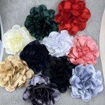 Flower Brooch, Dainty Satin Fabric Rose Flower Extra Big Lapel Pins Elegant Silk Camellia Brooches For Women Wedding Party Banquet Ceremony Dress Suit Accessories Jewelry Gifts (white)