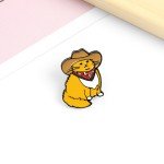 1PCS Cowboy Cats Enamel Pin Custom Funny Animal Hat Brooches Shirt Lapel Bag Cute Badge Cartoon Kitten Jewelry Gift for Friends