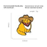 1PCS Cowboy Cats Enamel Pin Custom Funny Animal Hat Brooches Shirt Lapel Bag Cute Badge Cartoon Kitten Jewelry Gift for Friends