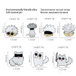 Gojo Satoru and Cat Enamel Pins Custom Anime Brooches Lapel Badges Cartoon Funny Cos Animal Jewelry Gift for Kids Friends