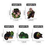 Witch Ghost Set Enamel Pin Brooch Punk Frog Skull Potted Cat Black Bird Animal Flower Medicine Bottle Badge Love Jesus Jewelry