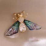 Lovely Butterfly Bee Brooch For Women Shiny Rhinestone Pearl Animal Insect Lapel Pins Wedding Party Coat Dress Jewelry Gifts