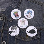 Tinplate Soft Button Pin Animation Cute Animal Brooch Clothes Funny Metal Hat Collar Creative Jewelry Gift Lapel Pin Badge 2022