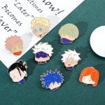 Anime Jujutsu Kaisen Enamel Badge Cartoon Figure Itadori Yuji Satoru Gojo Brooch for Backpack Clothing Lapel Pins Accessories
