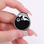 Cute Cat Enamel Pins Custom Black Kitten Terrarium Brooches Lapel Badges Cartoon Animal Jewelry Gift for Kids Friends