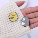 Cartoon Penguin Enamel Pin Badge Chick Knife Animal Cute Brooch Jewelry Women Lapel Backpack Gift Wholesale