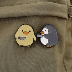 Cartoon Penguin Enamel Pin Badge Chick Knife Animal Cute Brooch Jewelry Women Lapel Backpack Gift Wholesale