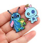 Stitch Badges on Backpack Women's Brooch Manga New Year Gift Cute Badges With Anime Enamel Pin Jewelry Lapel Pins Accessories